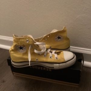 Yellow Converse HiTop Men 4 Women 6 Shoe